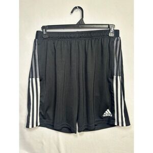 Adidas Mens Aeroready Primegreen Soccer Shorts Black White Stripes XL GK9153
